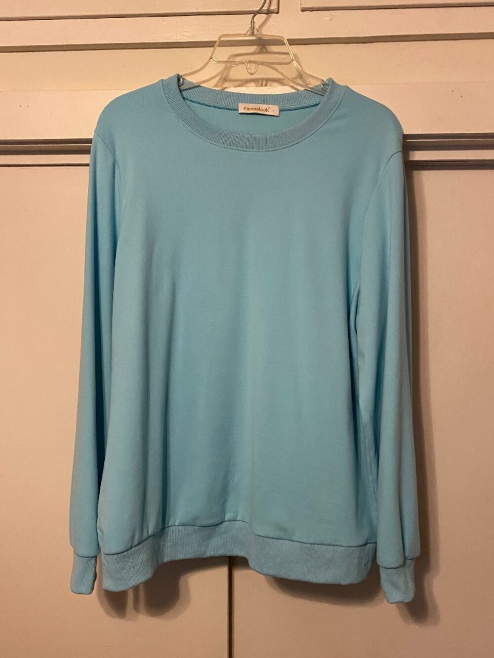 Fantaslook, medium blue, velour, long sleeve tunic, size L